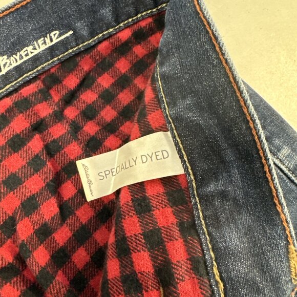Eddie Bauer Women's Flannel Lined Boyfriend Fit Jeans Size 6 Medium Blue - Picture 10 of 15